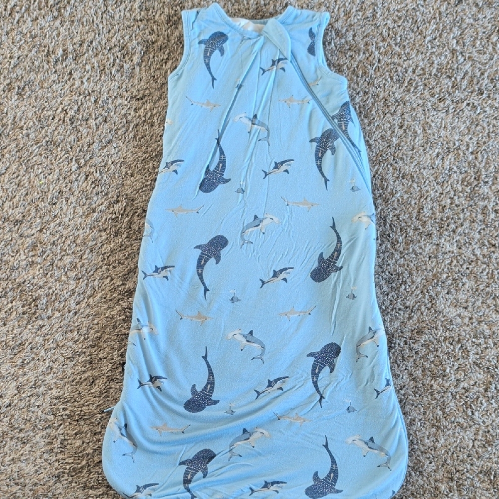Blue Shark Print Sleep Sack